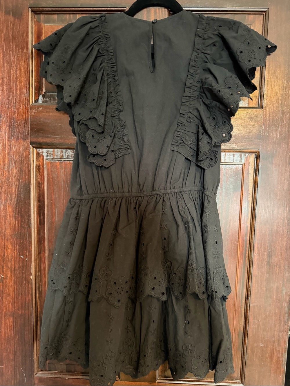H&M Black Eyelet Ruffle Mini Dress - Picture 2 of 3